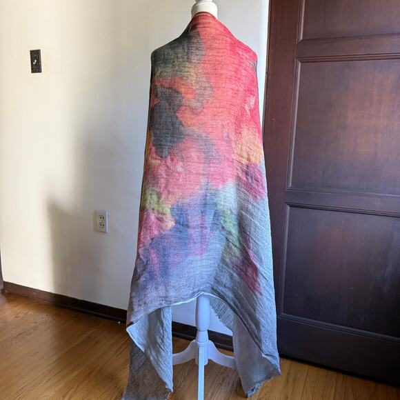 MARTYN THOMPSON | OOAK Linen Hand Dyed Scarf Shawl Wrap - Picture 4 of 9